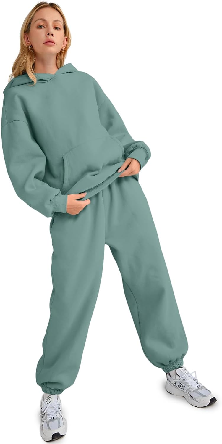 AUTOMET Womens 2 Piece Outfits Lounge Hoodie Sweatsuit Sets Oversized Sweatshirt Baggy Fall Fashion Sweatpants with Pockets