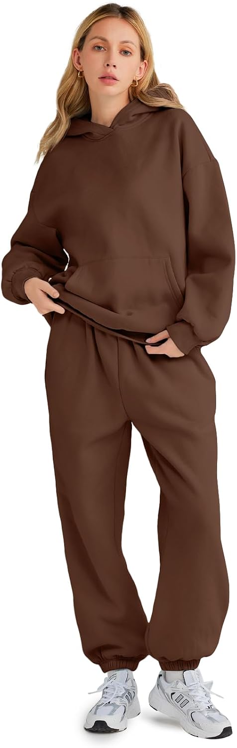 AUTOMET Womens 2 Piece Outfits Lounge Hoodie Sweatsuit Sets Oversized Sweatshirt Baggy Fall Fashion Sweatpants with Pockets