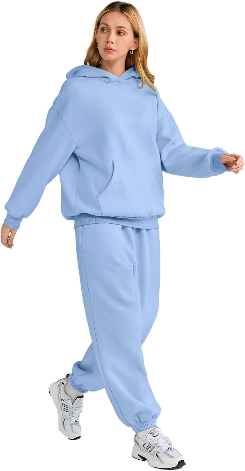 AUTOMET Womens 2 Piece Outfits Lounge Hoodie Sweatsuit Sets Oversized Sweatshirt Baggy Fall Fashion Sweatpants with Pockets