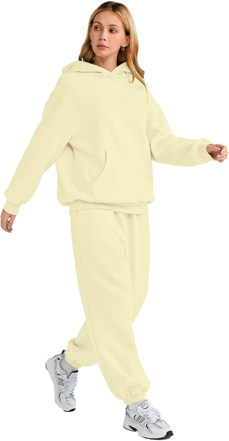 AUTOMET Womens 2 Piece Outfits Lounge Hoodie Sweatsuit Sets Oversized Sweatshirt Baggy Fall Fashion Sweatpants with Pockets