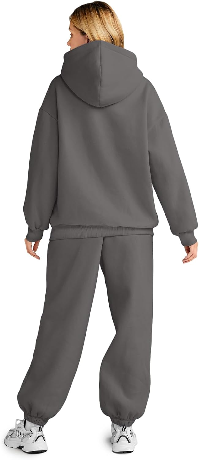 AUTOMET Womens 2 Piece Outfits Lounge Hoodie Sweatsuit Sets Oversized Sweatshirt Baggy Fall Fashion Sweatpants with Pockets