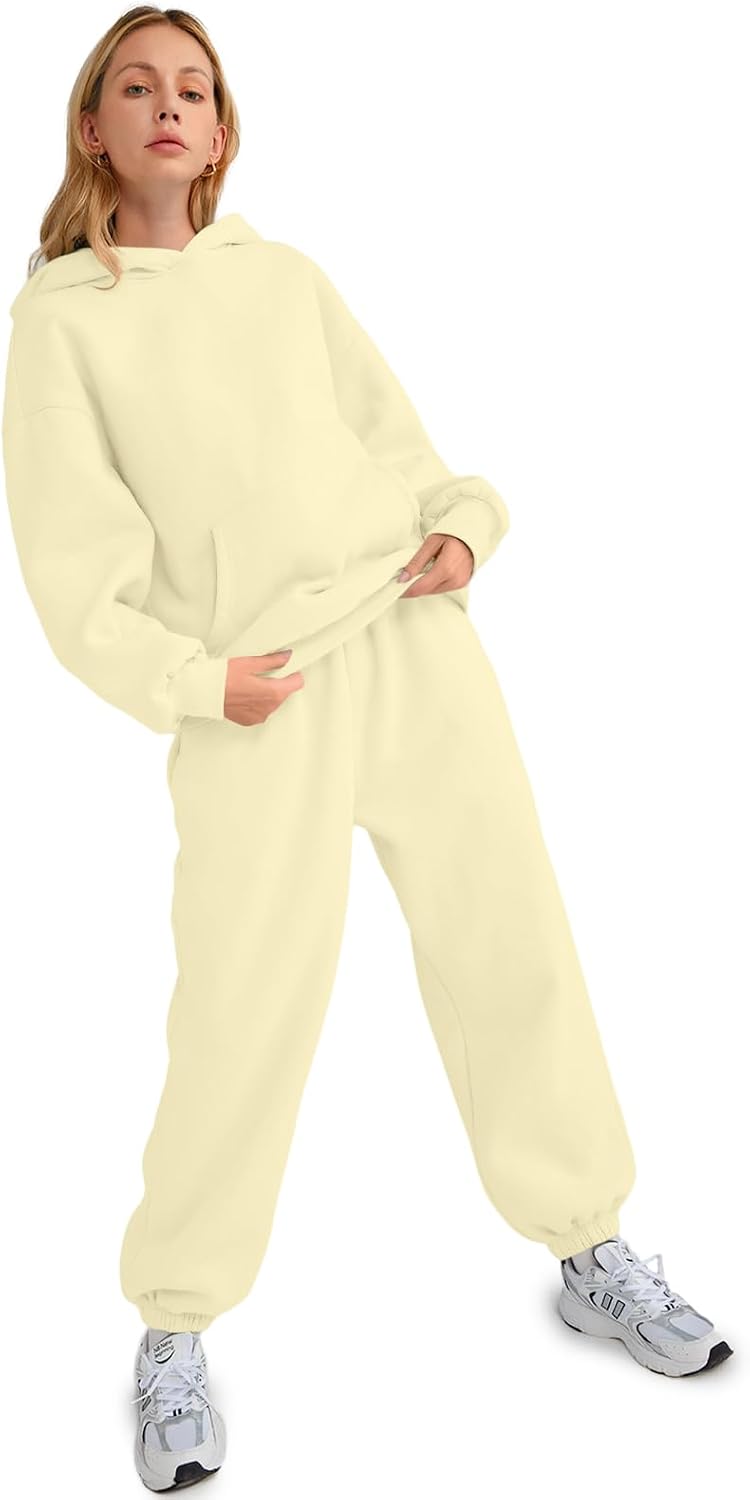 AUTOMET Womens 2 Piece Outfits Lounge Hoodie Sweatsuit Sets Oversized Sweatshirt Baggy Fall Fashion Sweatpants with Pockets