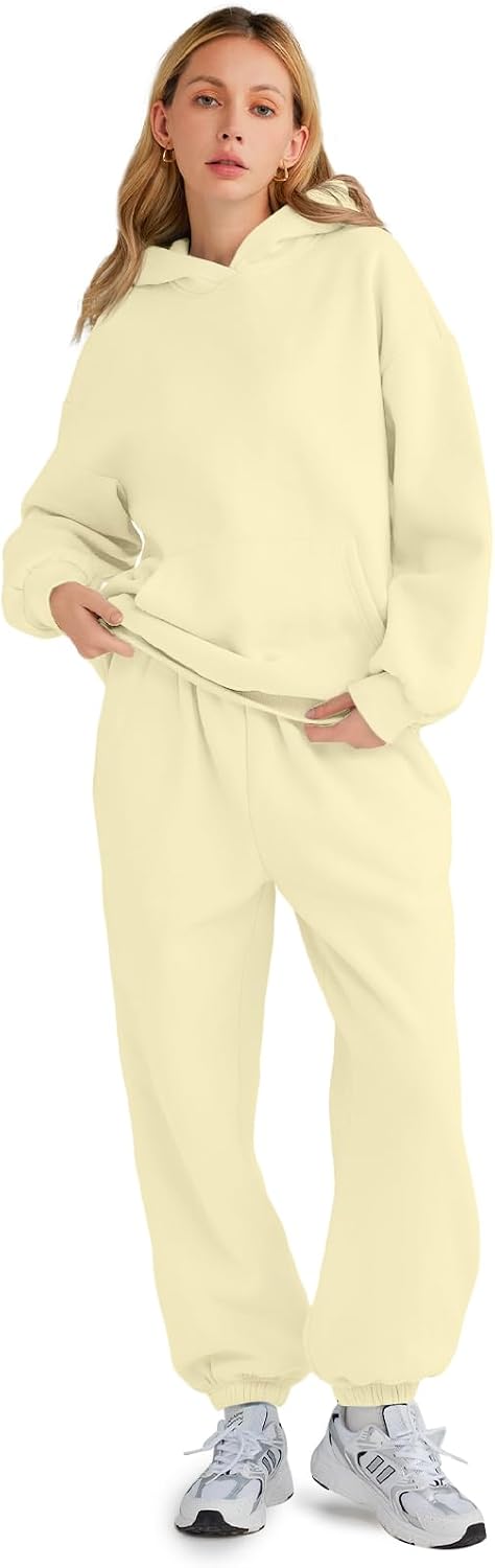 AUTOMET Womens 2 Piece Outfits Lounge Hoodie Sweatsuit Sets Oversized Sweatshirt Baggy Fall Fashion Sweatpants with Pockets
