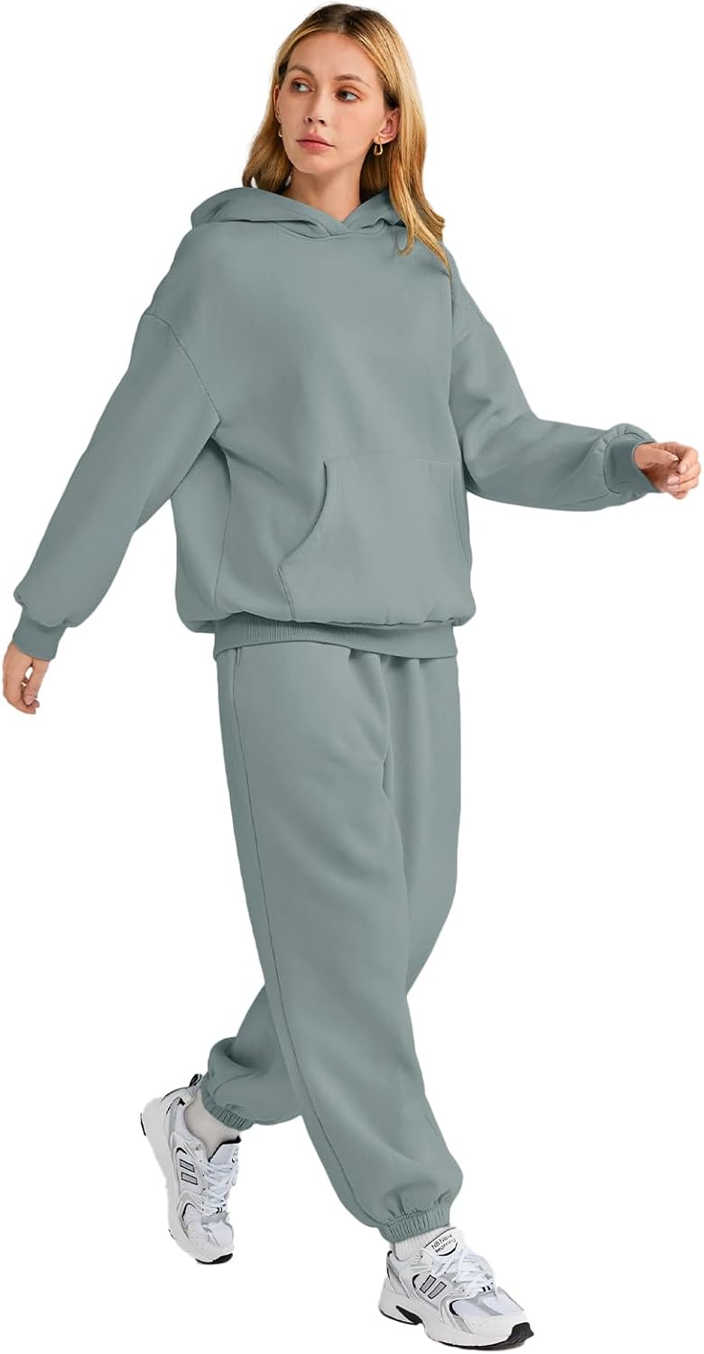 AUTOMET Womens 2 Piece Outfits Lounge Hoodie Sweatsuit Sets Oversized Sweatshirt Baggy Fall Fashion Sweatpants with Pockets