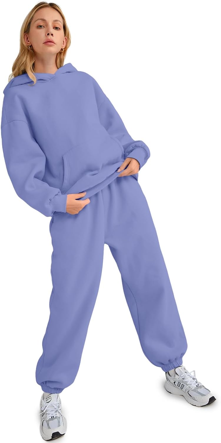 AUTOMET Womens 2 Piece Outfits Lounge Hoodie Sweatsuit Sets Oversized Sweatshirt Baggy Fall Fashion Sweatpants with Pockets