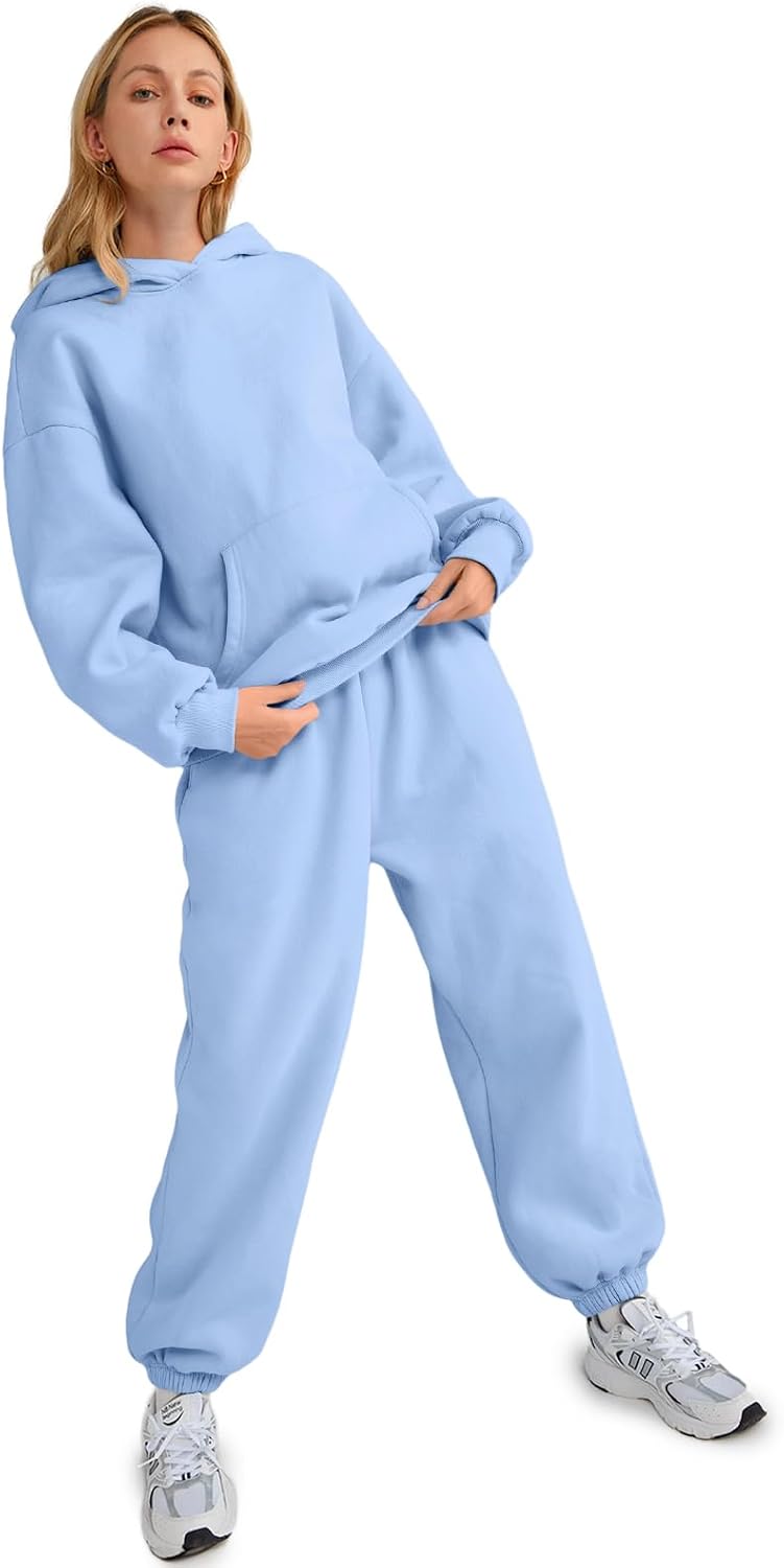 AUTOMET Womens 2 Piece Outfits Lounge Hoodie Sweatsuit Sets Oversized Sweatshirt Baggy Fall Fashion Sweatpants with Pockets