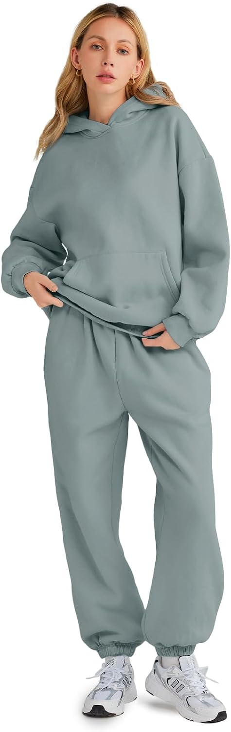 AUTOMET Womens 2 Piece Outfits Lounge Hoodie Sweatsuit Sets Oversized Sweatshirt Baggy Fall Fashion Sweatpants with Pockets