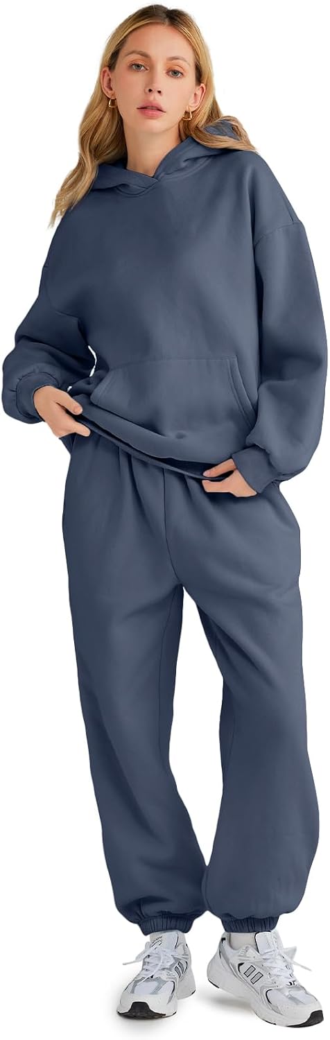 AUTOMET Womens 2 Piece Outfits Lounge Hoodie Sweatsuit Sets Oversized Sweatshirt Baggy Fall Fashion Sweatpants with Pockets