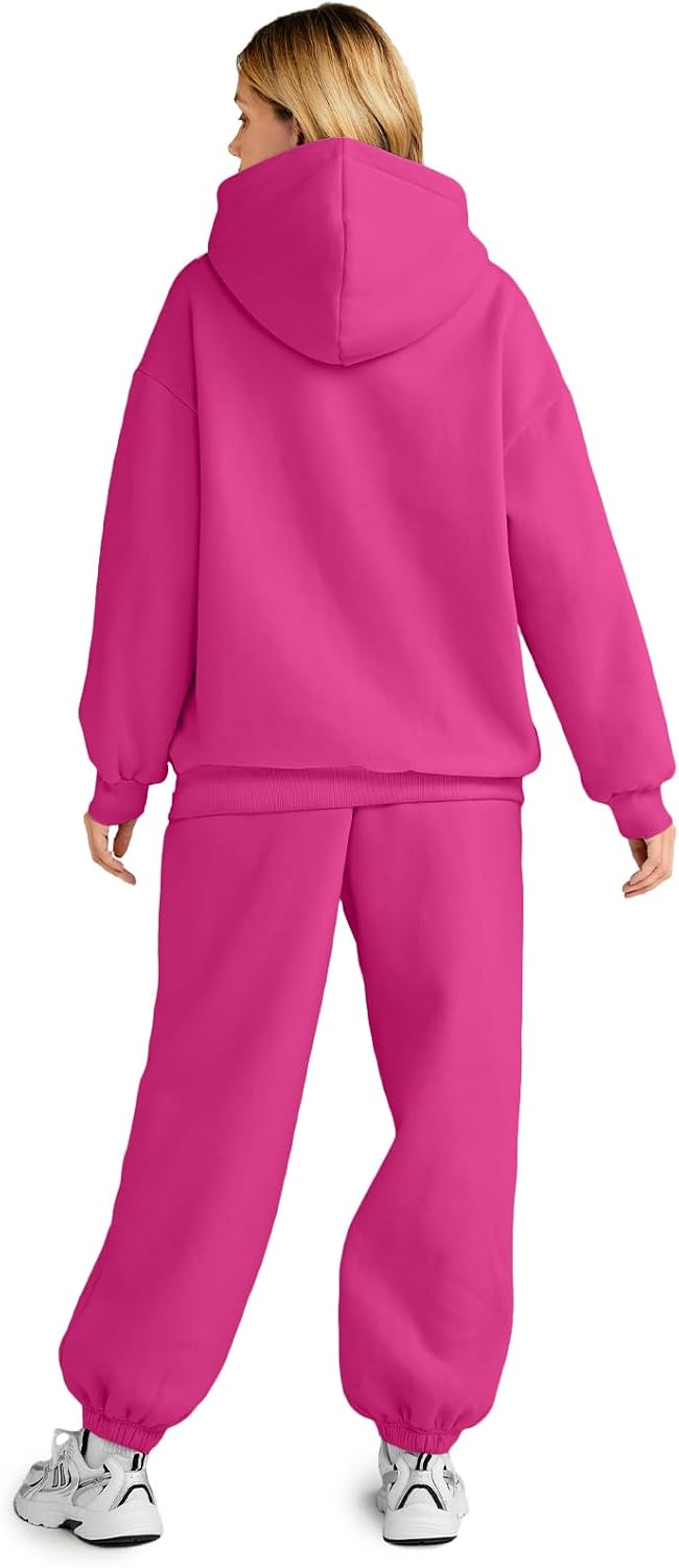 AUTOMET Womens 2 Piece Outfits Lounge Hoodie Sweatsuit Sets Oversized Sweatshirt Baggy Fall Fashion Sweatpants with Pockets