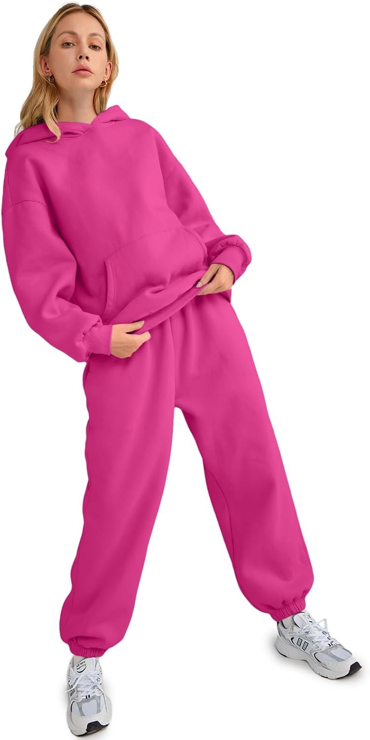 AUTOMET Womens 2 Piece Outfits Lounge Hoodie Sweatsuit Sets Oversized Sweatshirt Baggy Fall Fashion Sweatpants with Pockets