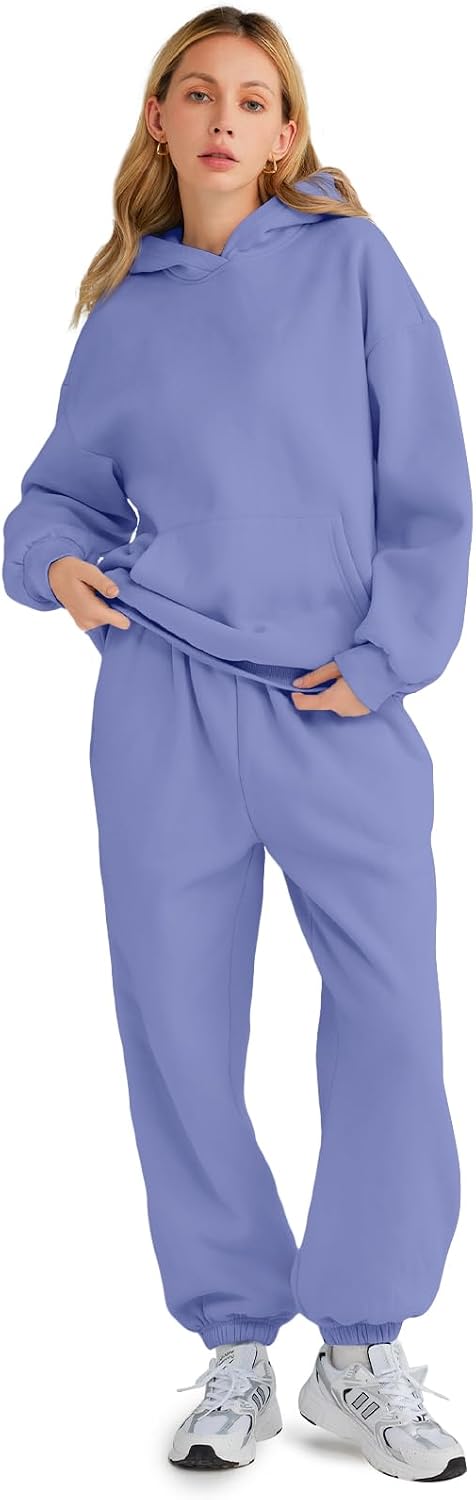 AUTOMET Womens 2 Piece Outfits Lounge Hoodie Sweatsuit Sets Oversized Sweatshirt Baggy Fall Fashion Sweatpants with Pockets