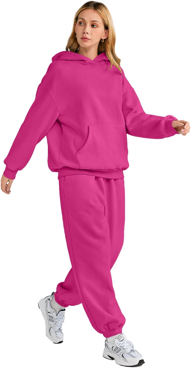 AUTOMET Womens 2 Piece Outfits Lounge Hoodie Sweatsuit Sets Oversized Sweatshirt Baggy Fall Fashion Sweatpants with Pockets
