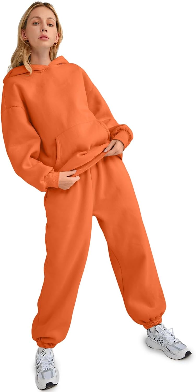 AUTOMET Womens 2 Piece Outfits Lounge Hoodie Sweatsuit Sets Oversized Sweatshirt Baggy Fall Fashion Sweatpants with Pockets