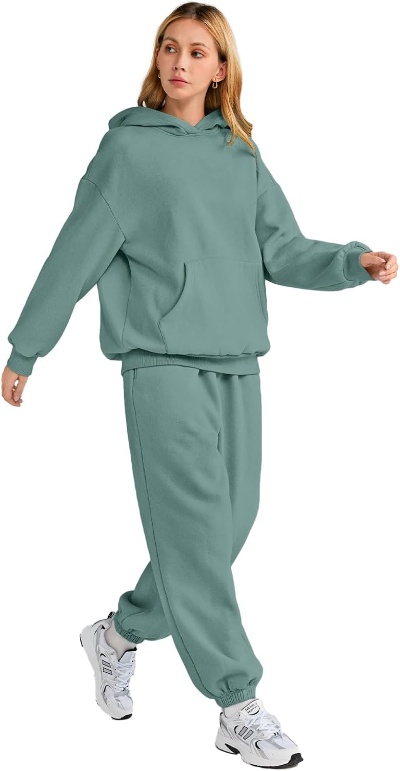 AUTOMET Womens 2 Piece Outfits Lounge Hoodie Sweatsuit Sets Oversized Sweatshirt Baggy Fall Fashion Sweatpants with Pockets