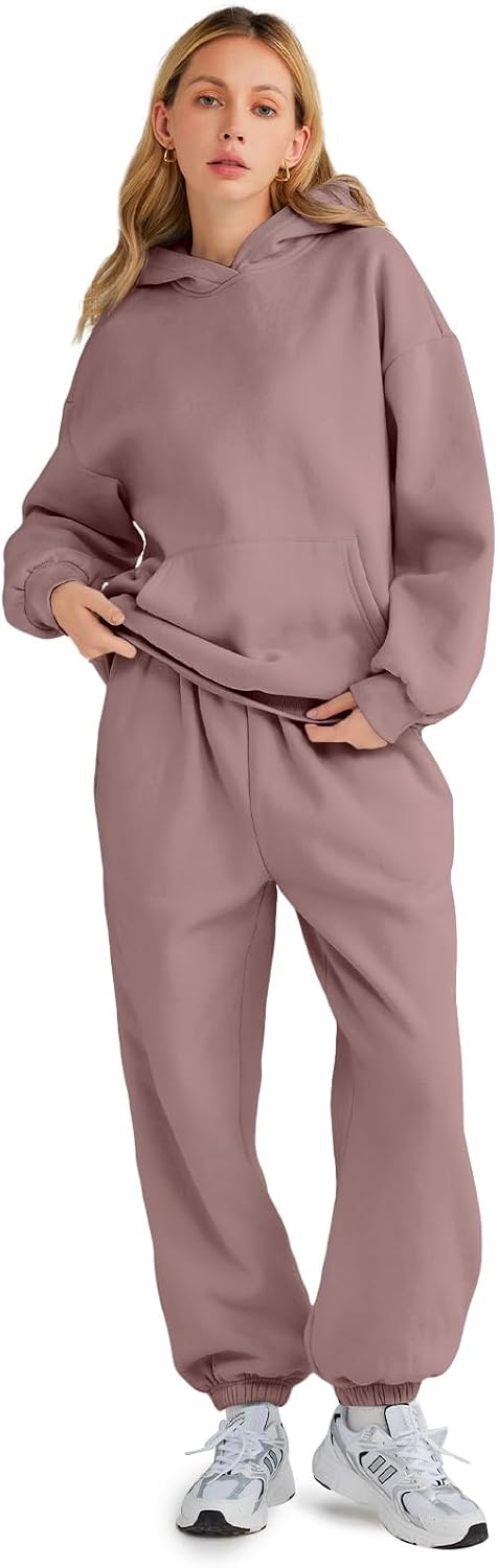 AUTOMET Womens 2 Piece Outfits Lounge Hoodie Sweatsuit Sets Oversized Sweatshirt Baggy Fall Fashion Sweatpants with Pockets