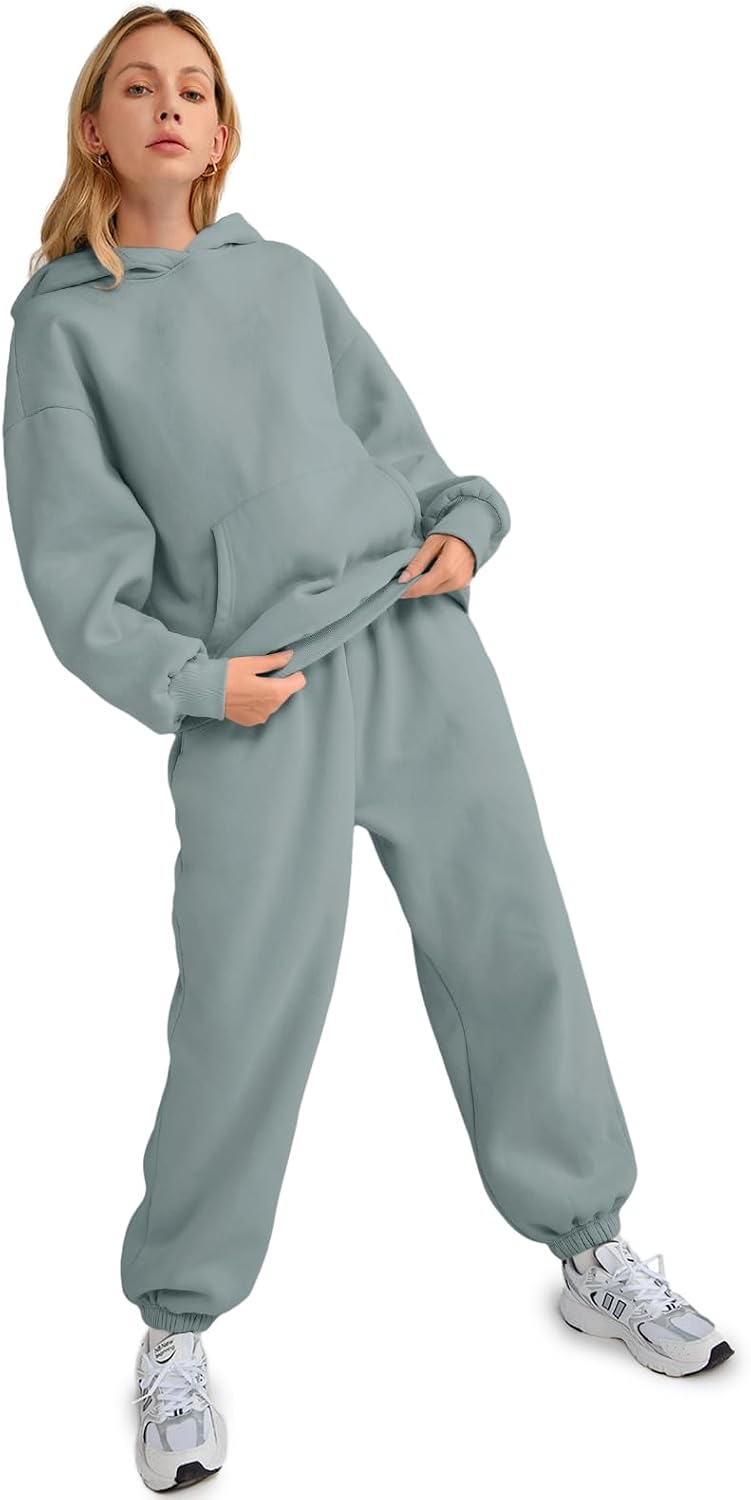 AUTOMET Womens 2 Piece Outfits Lounge Hoodie Sweatsuit Sets Oversized Sweatshirt Baggy Fall Fashion Sweatpants with Pockets