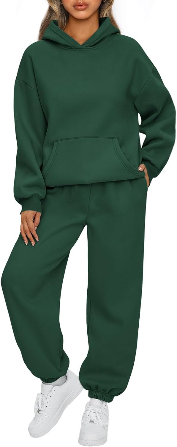 AUTOMET Womens 2 Piece Outfits Lounge Hoodie Sweatsuit Sets Oversized Sweatshirt Baggy Fall Fashion Sweatpants with Pockets