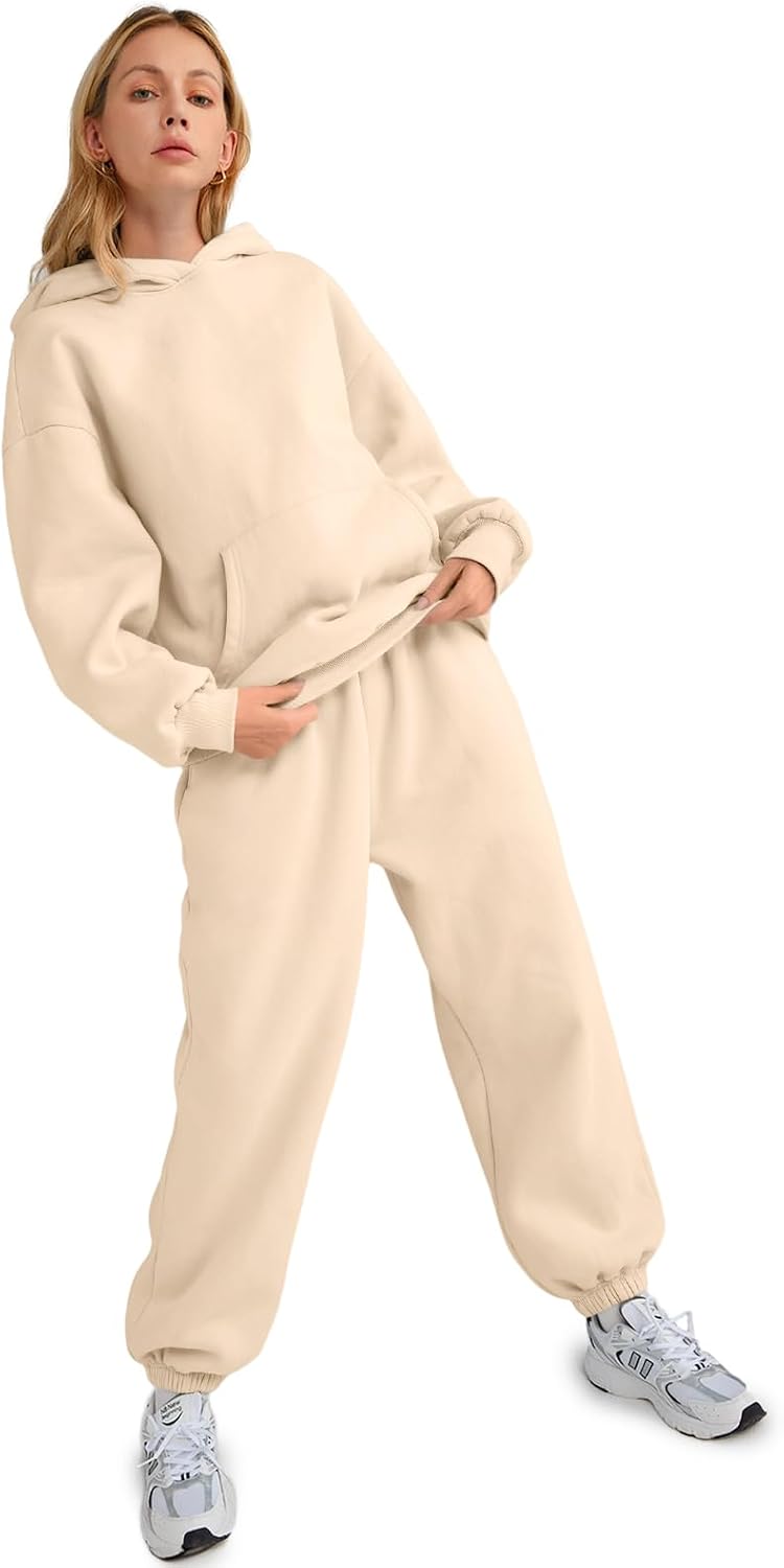 AUTOMET Womens 2 Piece Outfits Lounge Hoodie Sweatsuit Sets Oversized Sweatshirt Baggy Fall Fashion Sweatpants with Pockets
