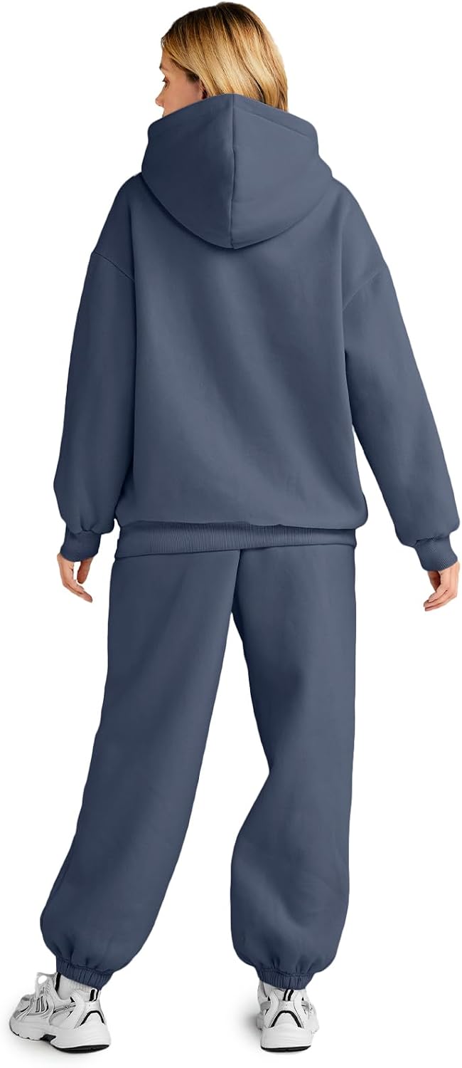 AUTOMET Womens 2 Piece Outfits Lounge Hoodie Sweatsuit Sets Oversized Sweatshirt Baggy Fall Fashion Sweatpants with Pockets