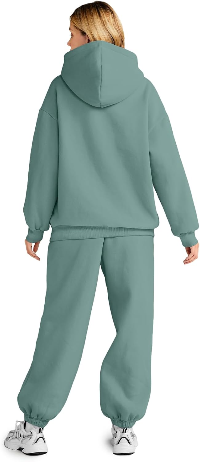 AUTOMET Womens 2 Piece Outfits Lounge Hoodie Sweatsuit Sets Oversized Sweatshirt Baggy Fall Fashion Sweatpants with Pockets