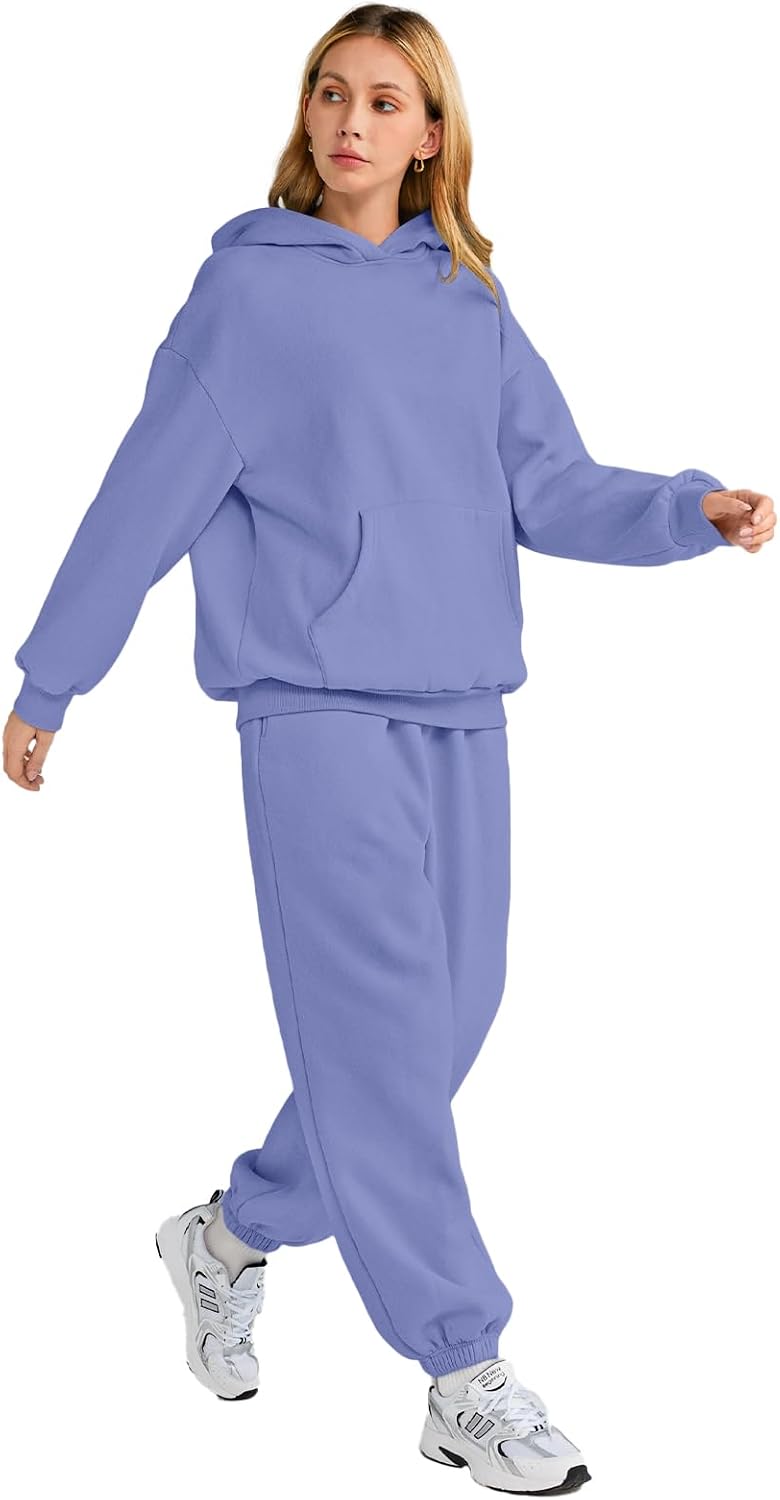 AUTOMET Womens 2 Piece Outfits Lounge Hoodie Sweatsuit Sets Oversized Sweatshirt Baggy Fall Fashion Sweatpants with Pockets