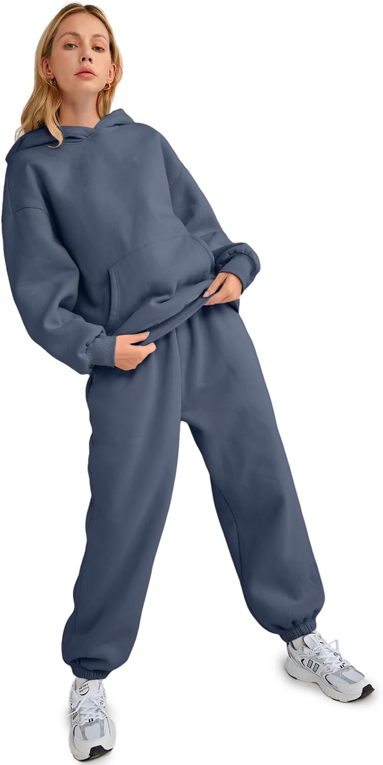 AUTOMET Womens 2 Piece Outfits Lounge Hoodie Sweatsuit Sets Oversized Sweatshirt Baggy Fall Fashion Sweatpants with Pockets