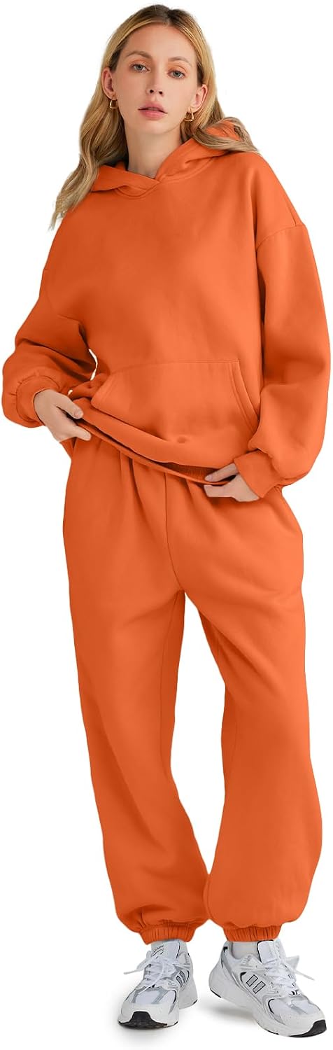 AUTOMET Womens 2 Piece Outfits Lounge Hoodie Sweatsuit Sets Oversized Sweatshirt Baggy Fall Fashion Sweatpants with Pockets
