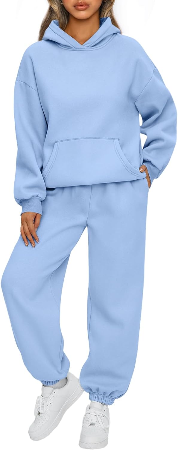 AUTOMET Womens 2 Piece Outfits Lounge Hoodie Sweatsuit Sets Oversized Sweatshirt Baggy Fall Fashion Sweatpants with Pockets