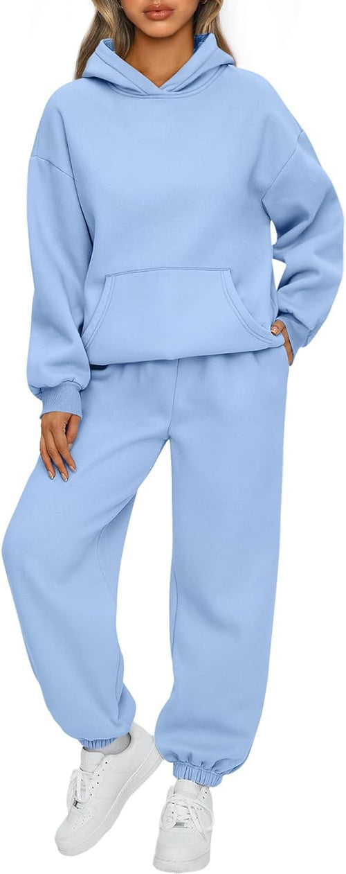 AUTOMET Womens 2 Piece Outfits Lounge Hoodie Sweatsuit Sets Oversized Sweatshirt Baggy Fall Fashion Sweatpants with Pockets