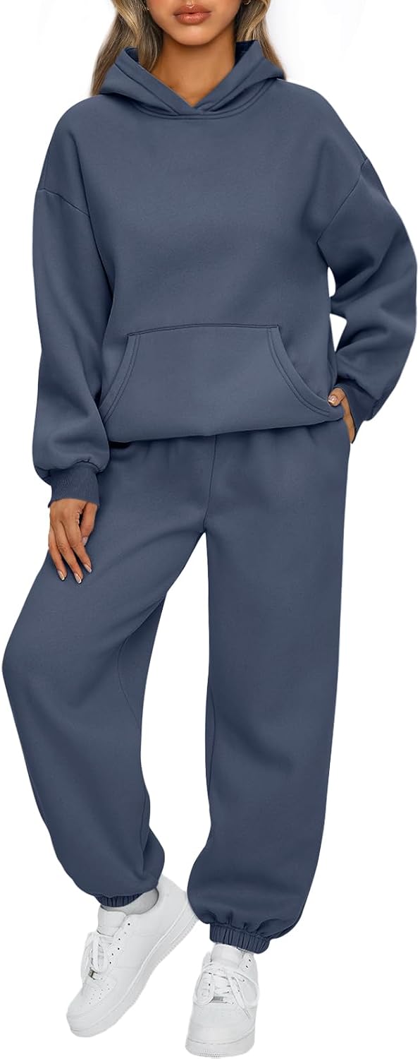 AUTOMET Womens 2 Piece Outfits Lounge Hoodie Sweatsuit Sets Oversized Sweatshirt Baggy Fall Fashion Sweatpants with Pockets