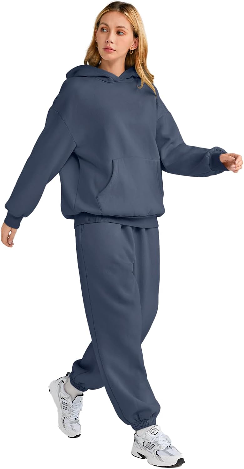 AUTOMET Womens 2 Piece Outfits Lounge Hoodie Sweatsuit Sets Oversized Sweatshirt Baggy Fall Fashion Sweatpants with Pockets