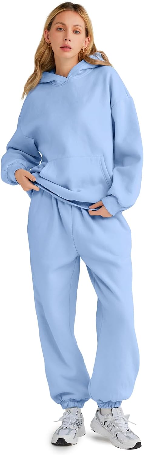 AUTOMET Womens 2 Piece Outfits Lounge Hoodie Sweatsuit Sets Oversized Sweatshirt Baggy Fall Fashion Sweatpants with Pockets