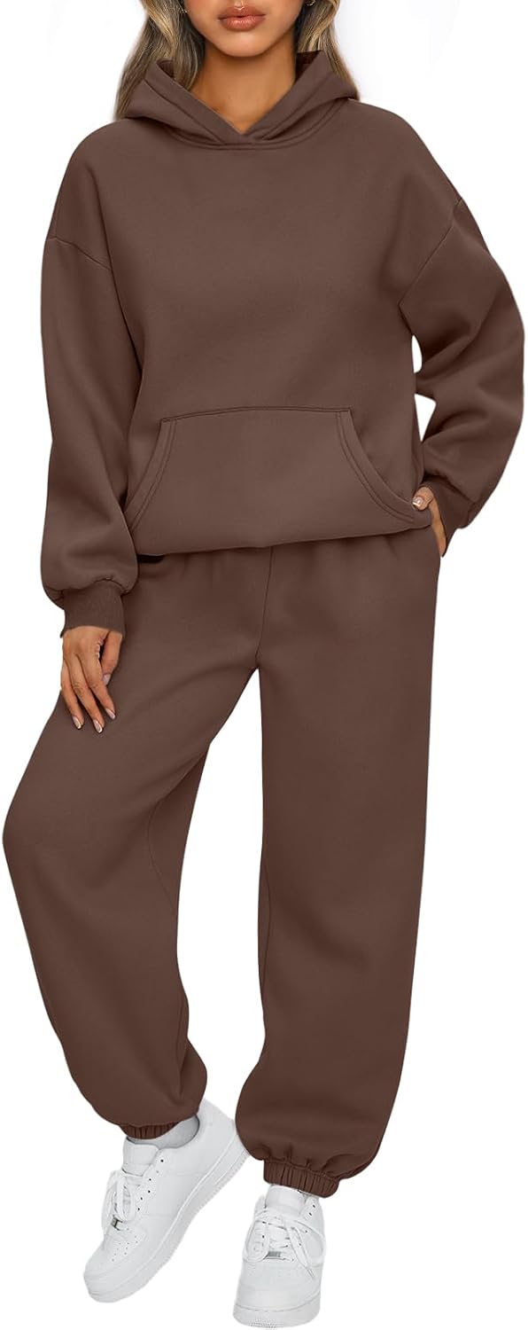 AUTOMET Womens 2 Piece Outfits Lounge Hoodie Sweatsuit Sets Oversized Sweatshirt Baggy Fall Fashion Sweatpants with Pockets