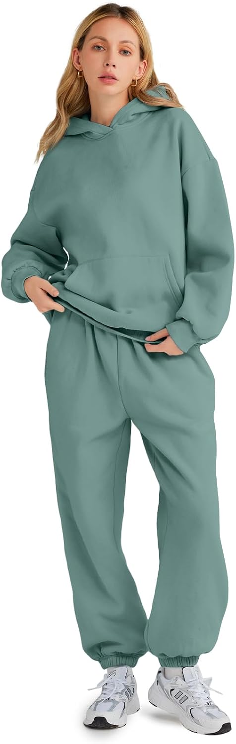 AUTOMET Womens 2 Piece Outfits Lounge Hoodie Sweatsuit Sets Oversized Sweatshirt Baggy Fall Fashion Sweatpants with Pockets