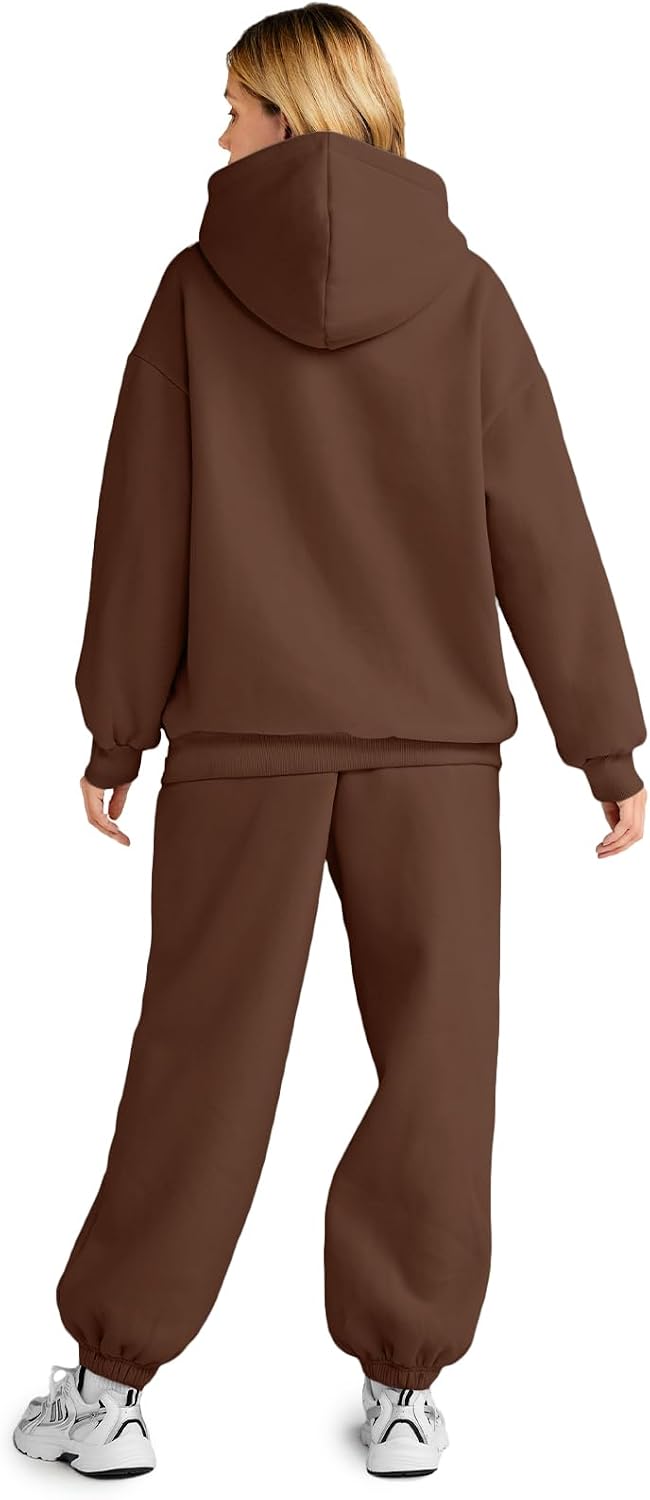AUTOMET Womens 2 Piece Outfits Lounge Hoodie Sweatsuit Sets Oversized Sweatshirt Baggy Fall Fashion Sweatpants with Pockets