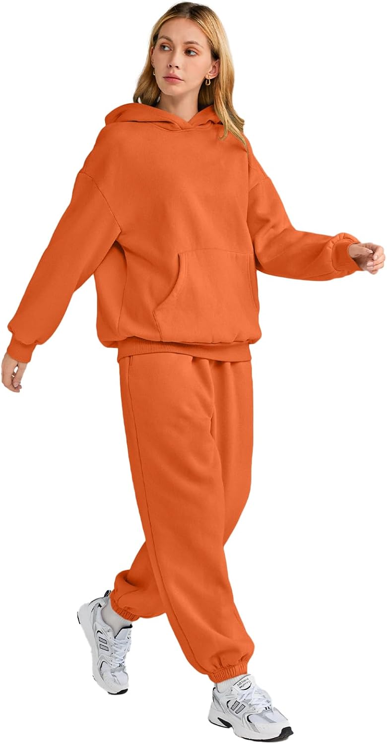 AUTOMET Womens 2 Piece Outfits Lounge Hoodie Sweatsuit Sets Oversized Sweatshirt Baggy Fall Fashion Sweatpants with Pockets