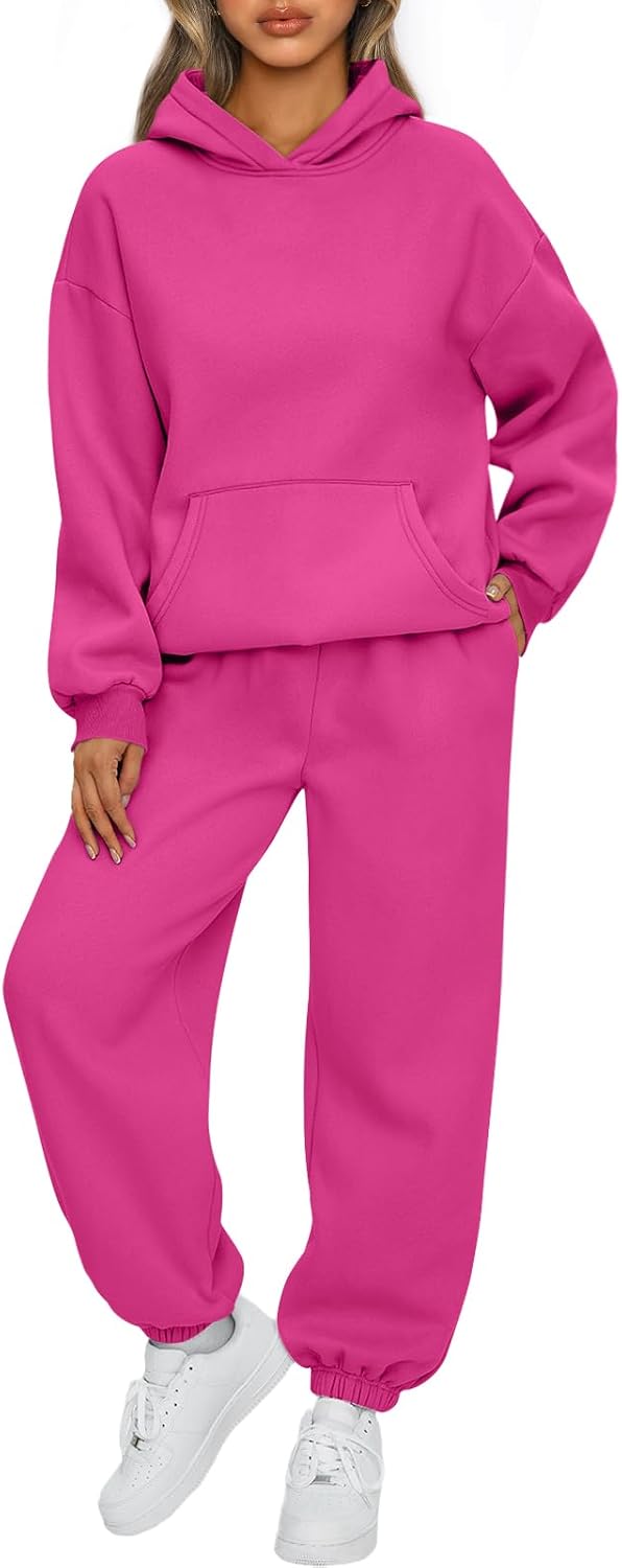 AUTOMET Womens 2 Piece Outfits Lounge Hoodie Sweatsuit Sets Oversized Sweatshirt Baggy Fall Fashion Sweatpants with Pockets