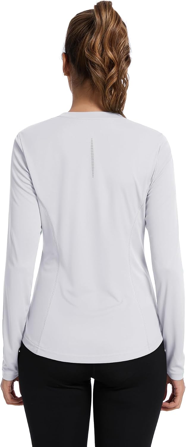 Avoogue Women UPF 50+ UV Shirts Long Sleeve with Thumb Holes Workout Sun Shirt Quick Dry Athletic Hiking Running Tops