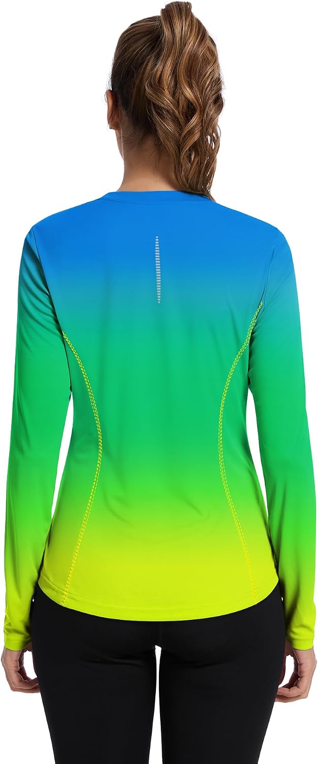 Avoogue Women UPF 50+ UV Shirts Long Sleeve with Thumb Holes Workout Sun Shirt Quick Dry Athletic Hiking Running Tops