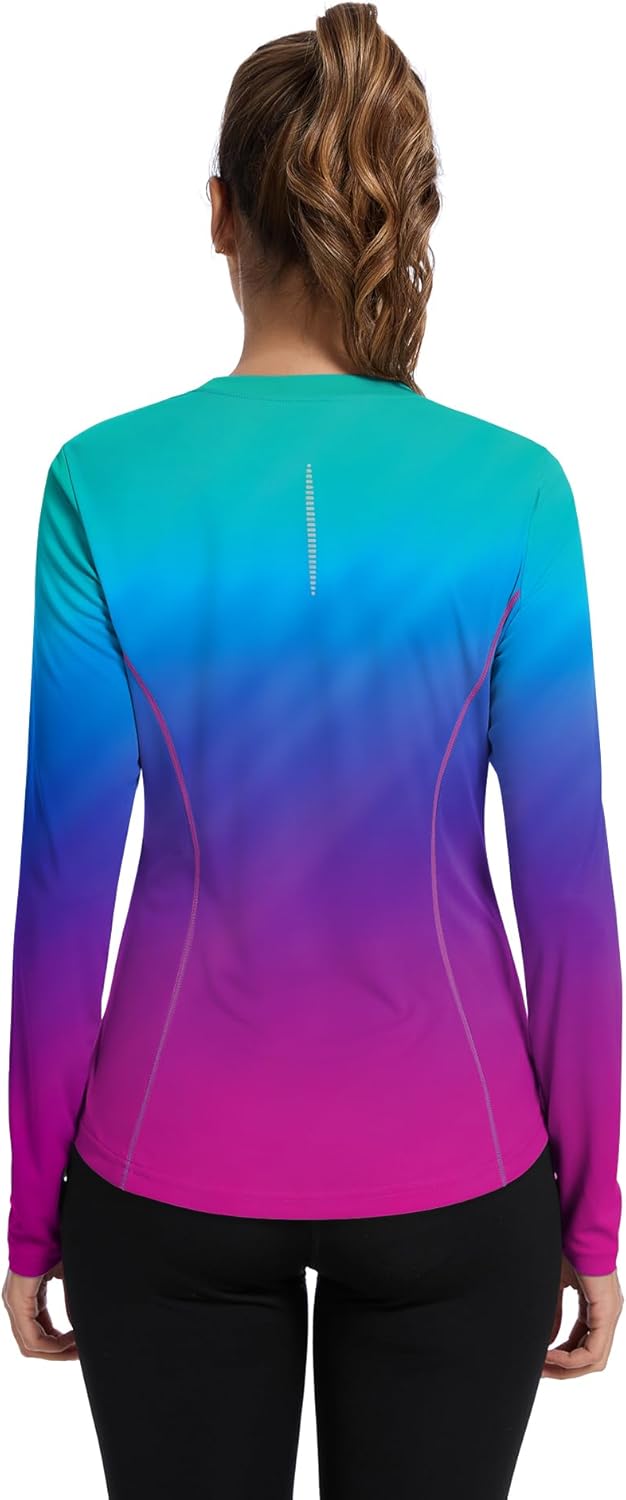 Avoogue Women UPF 50+ UV Shirts Long Sleeve with Thumb Holes Workout Sun Shirt Quick Dry Athletic Hiking Running Tops