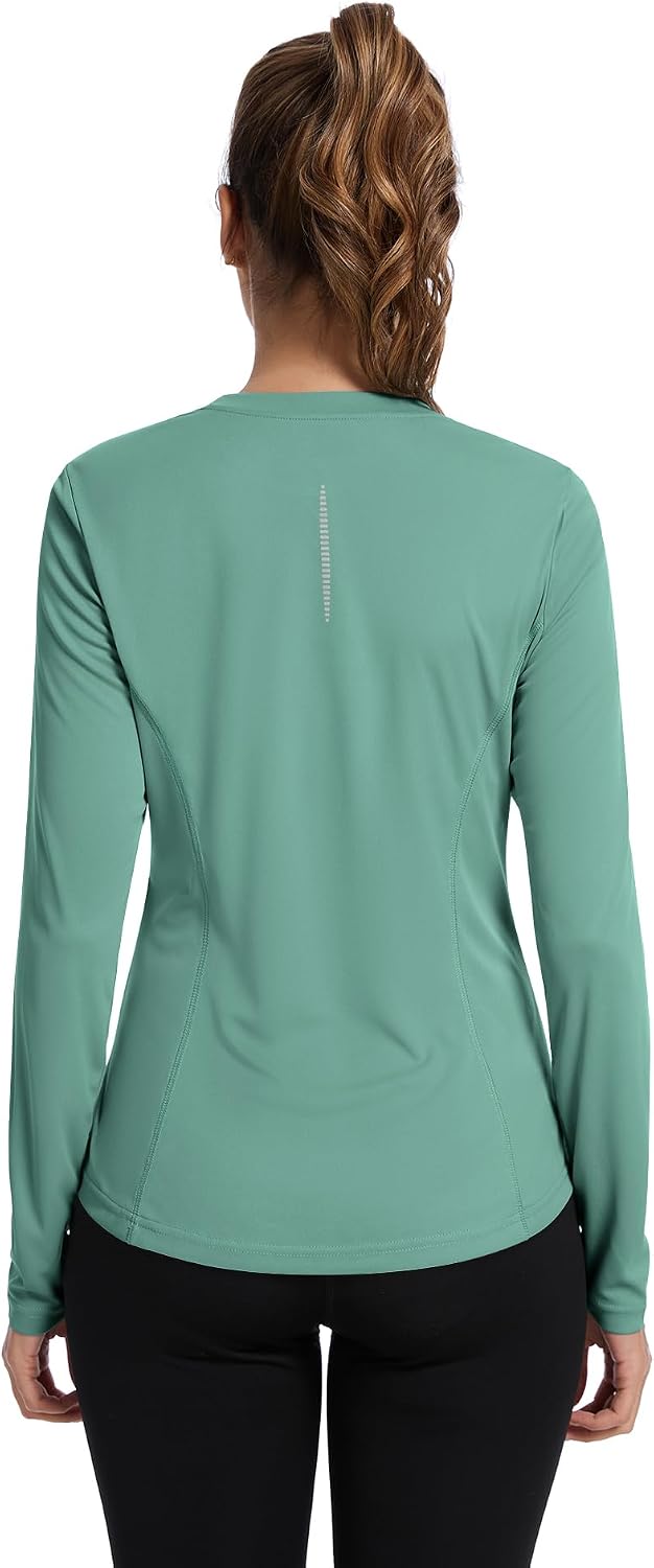 Avoogue Women UPF 50+ UV Shirts Long Sleeve with Thumb Holes Workout Sun Shirt Quick Dry Athletic Hiking Running Tops