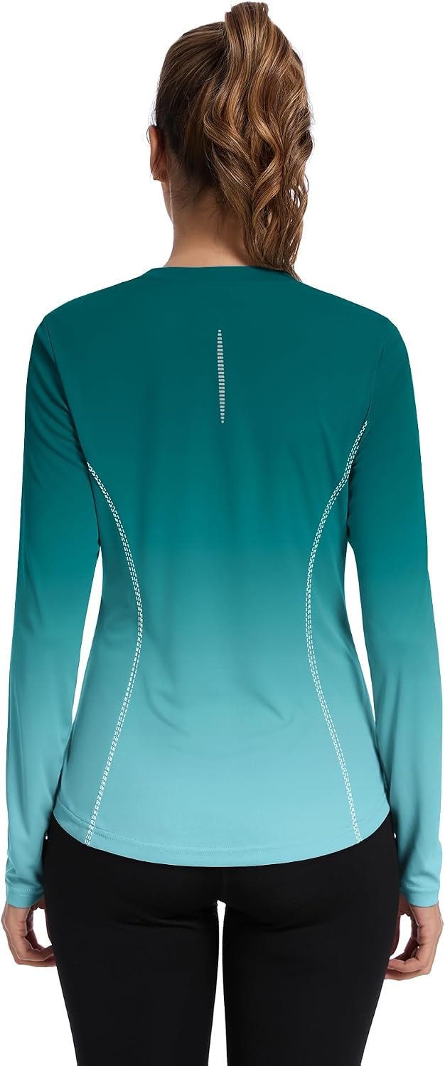 Avoogue Women UPF 50+ UV Shirts Long Sleeve with Thumb Holes Workout Sun Shirt Quick Dry Athletic Hiking Running Tops