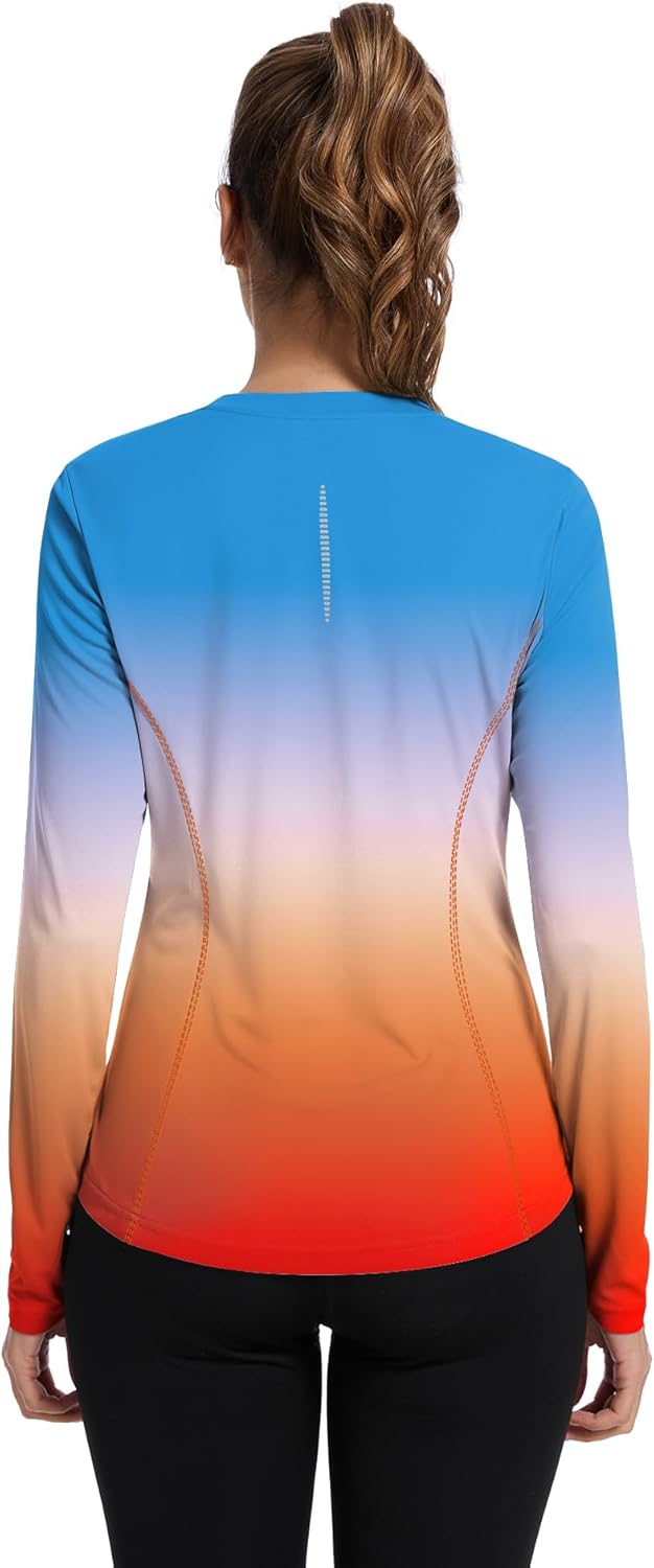 Avoogue Women UPF 50+ UV Shirts Long Sleeve with Thumb Holes Workout Sun Shirt Quick Dry Athletic Hiking Running Tops