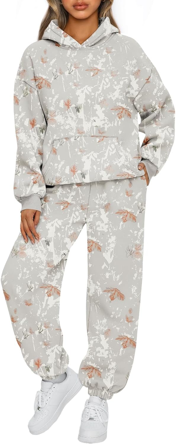 AUTOMET Womens 2 Piece Outfits Lounge Hoodie Sweatsuit Sets Oversized Sweatshirt Baggy Fall Fashion Sweatpants with Pockets
