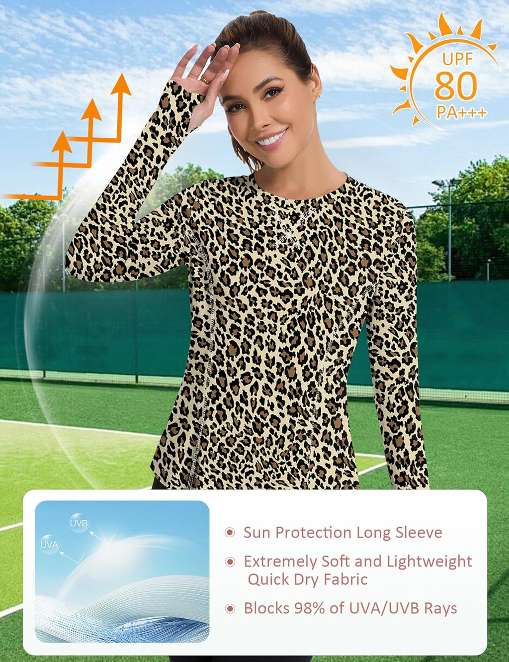 Avoogue Women UPF 50+ UV Shirts Long Sleeve with Thumb Holes Workout Sun Shirt Quick Dry Athletic Hiking Running Tops
