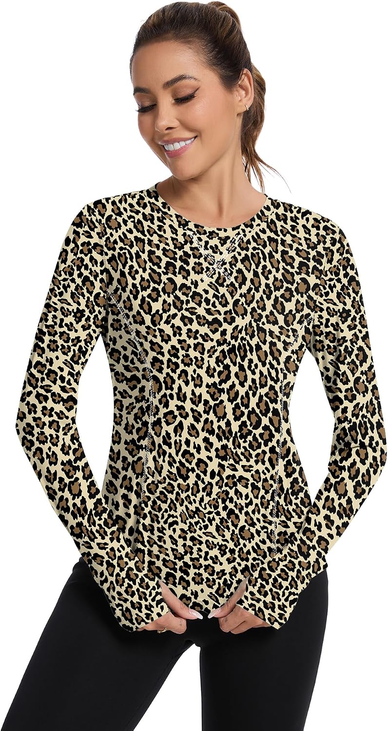 Avoogue Women UPF 50+ UV Shirts Long Sleeve with Thumb Holes Workout Sun Shirt Quick Dry Athletic Hiking Running Tops